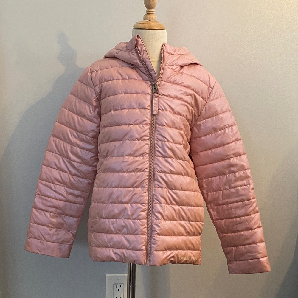 Lands' End Light Pink Kids Puffer Jacket
